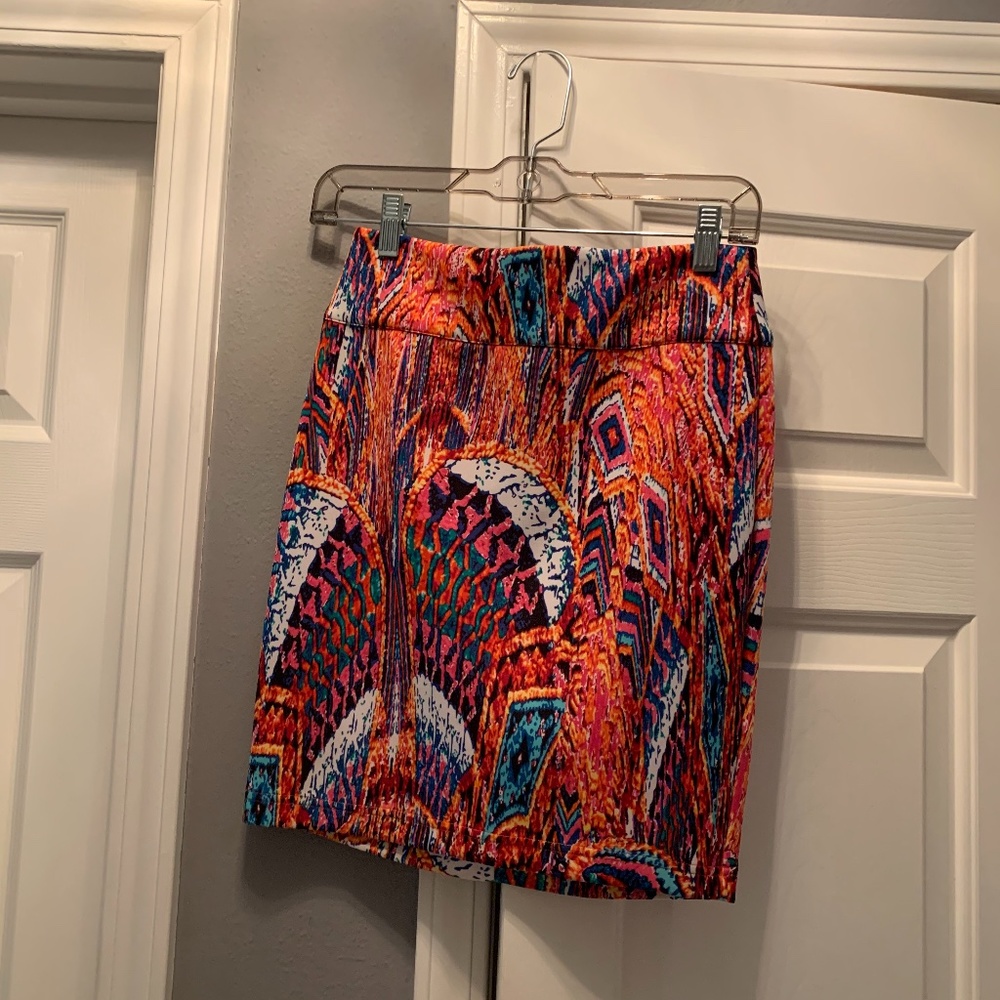 Bebe Multicolor Mini Skirt